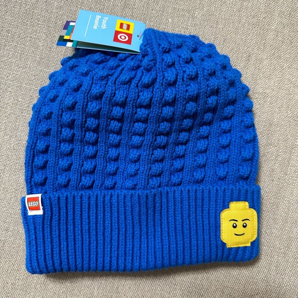 Blue Lego x Target kids beanie hat